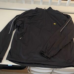 Masters Black Half-Zip Pullover Performance Jacket Green Logo Golfing Shell XXL